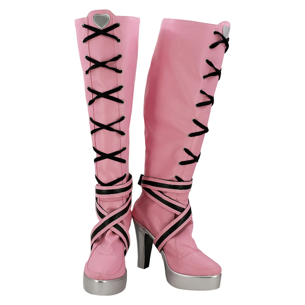 Dráculaura cosplay fantasia sapatos rosa botas longas dos desenhos animados monstro escola disfarce acessórios de fantasia calçados femininos