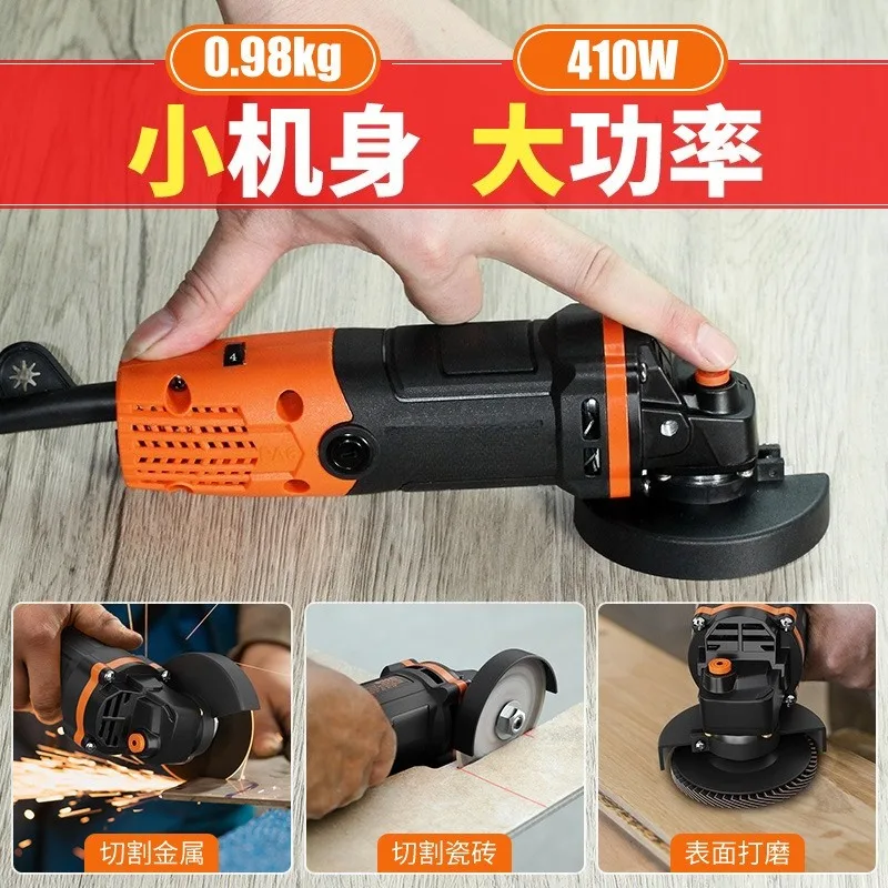 SNJ658 Mini Angle Grinder 410W, 3 Inch Electric Grinding Cutting Polishing Machine, Compact Handheld Power Tool