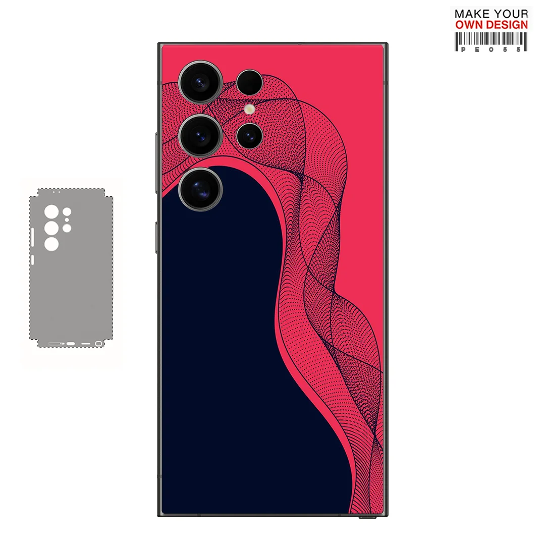 PE005 Colorful Decal Skin for Samsung Galaxy S24 S23 S22 Ultra Plus S25Ultra Back Screen Protector Cover Wrap Stones Sticker