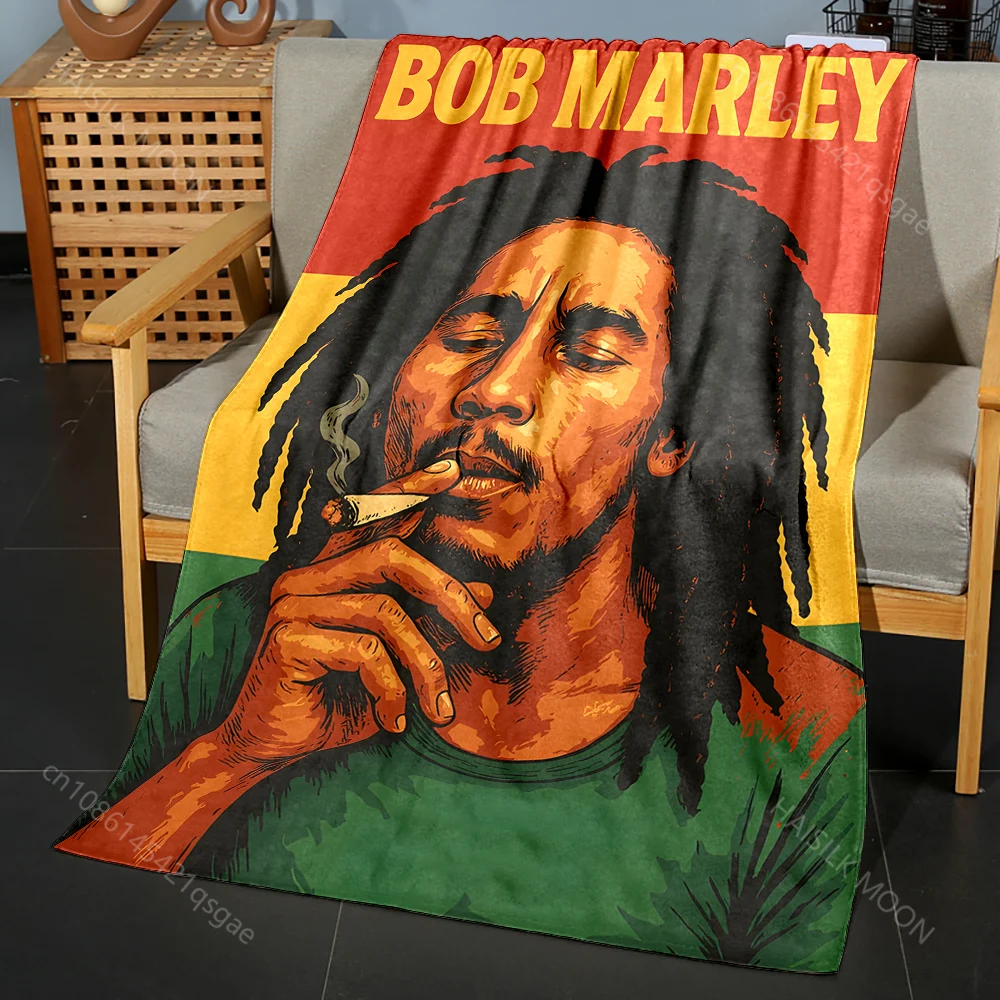 Multiple sizes Smoking figure with long hair Print Blanket Flannel Material Soft Warm for All Seasons Home sofa Outdoor Camping