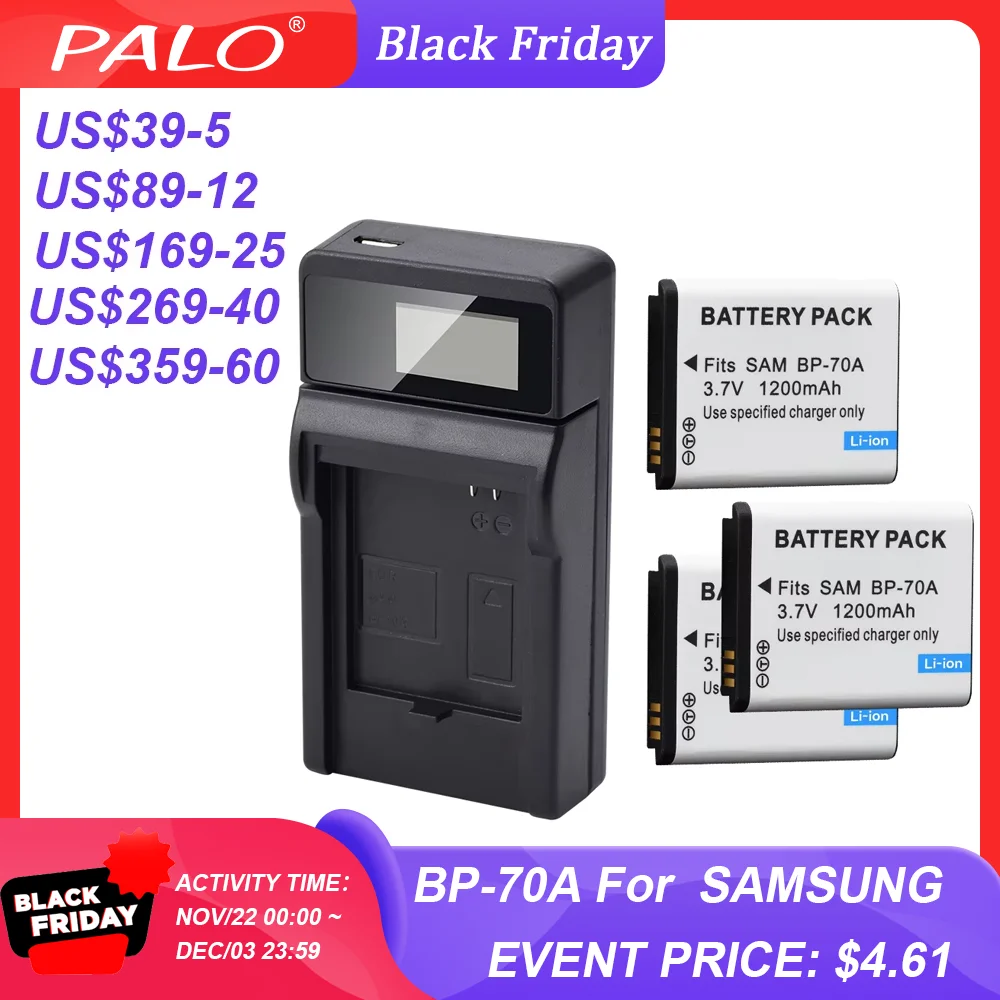 BP-70A EA-BP70A IA-BP70A BP70A IABP70A Battery for SAMSUNG AQ100, DV150F, ES65, ES67, ES70, ES71, ES73,ES74,ES75,ES80,MV800 ES90