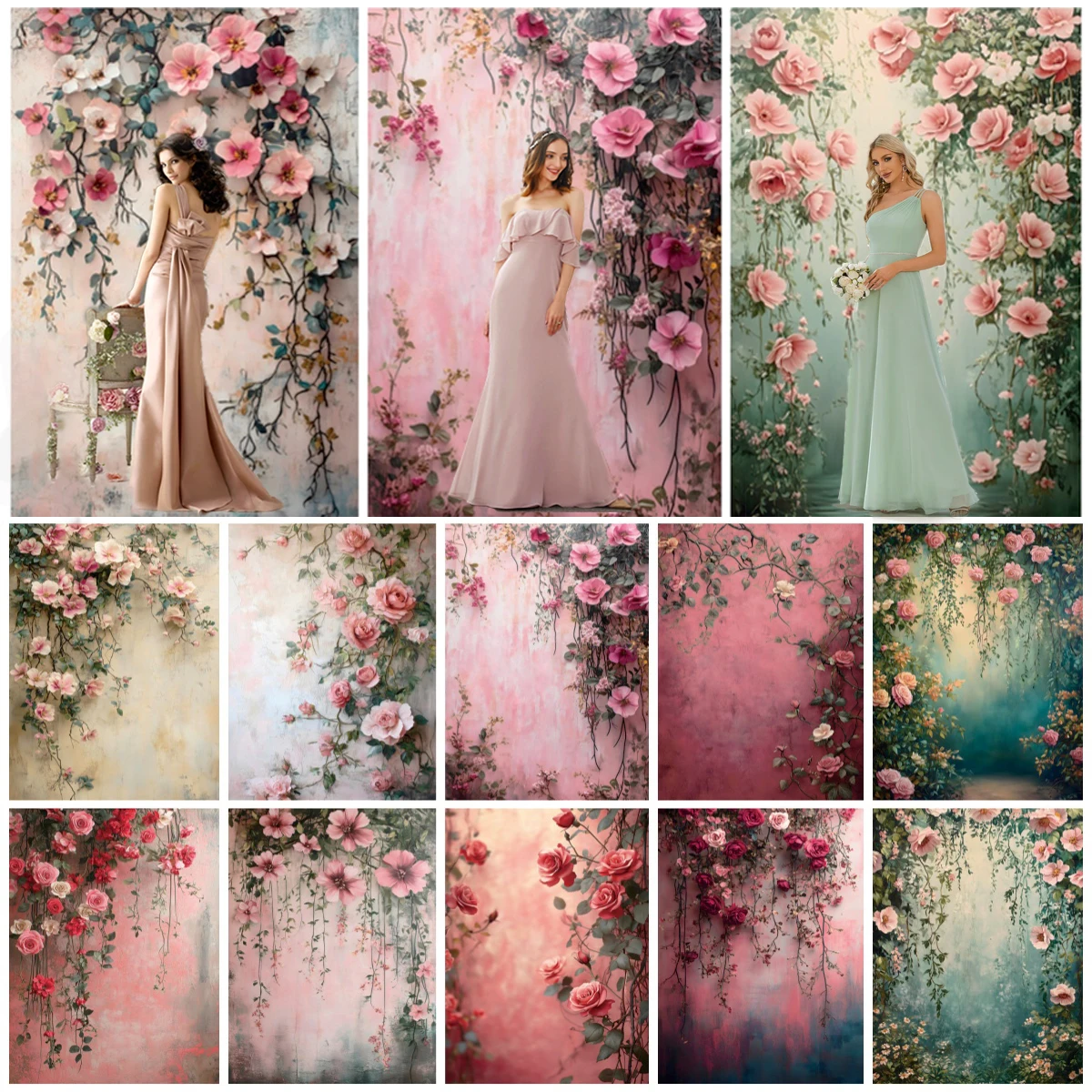 

Abstract Flower Floral Photography Background Wedding Birthday Party Decoration Maternity Art Portrait Backdrop Photobooth Props