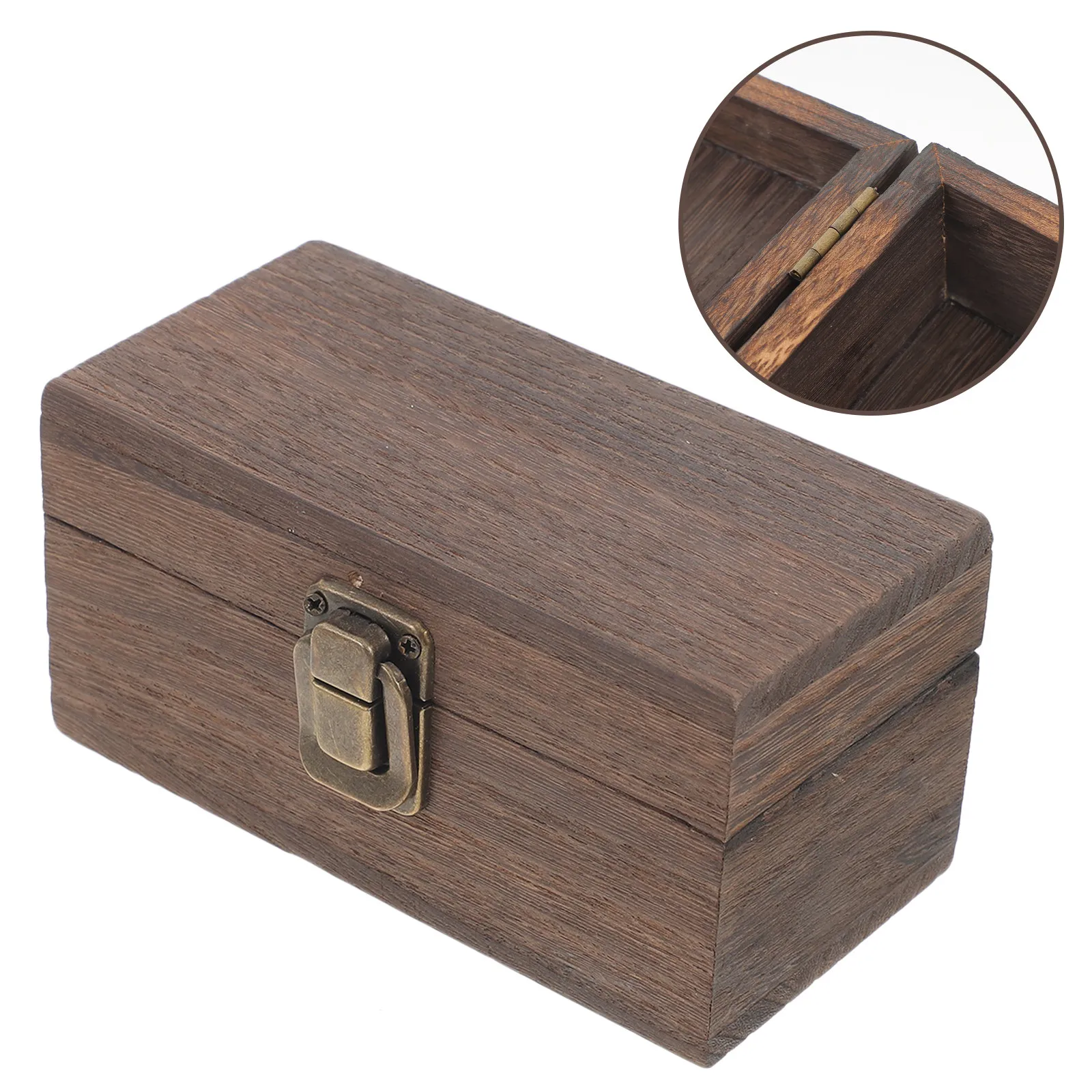 

Carbonized Wooden Jewelry Box Retro Vintage Storage Case for Earrings Necklaces Bracelets Pendants Anklets Rings Organizer