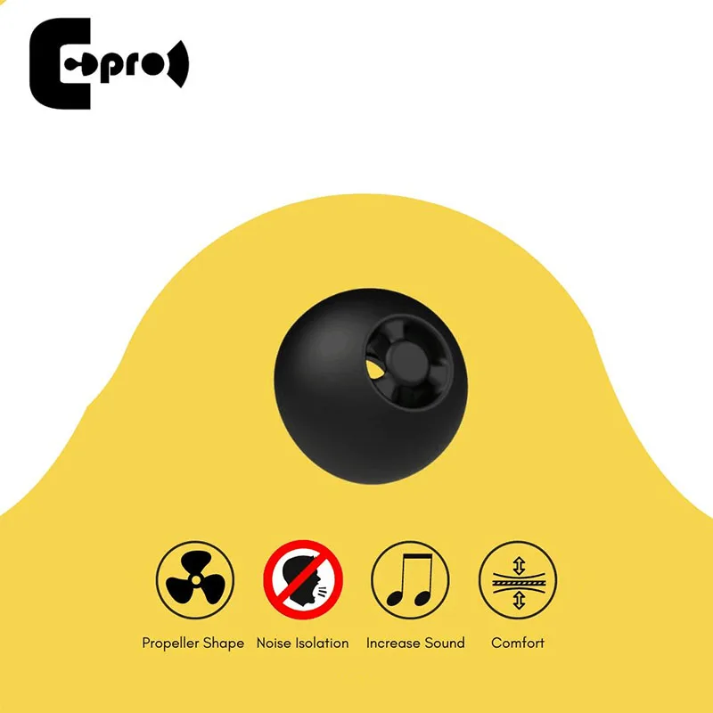 EPro Propeller Pro01 3.7 مم فوهة بديلة من السيليكون IEM مع قابس المرحلة والمخروط لسماعات الأذن مقاس 3.9-5 مم (3 أزواج)