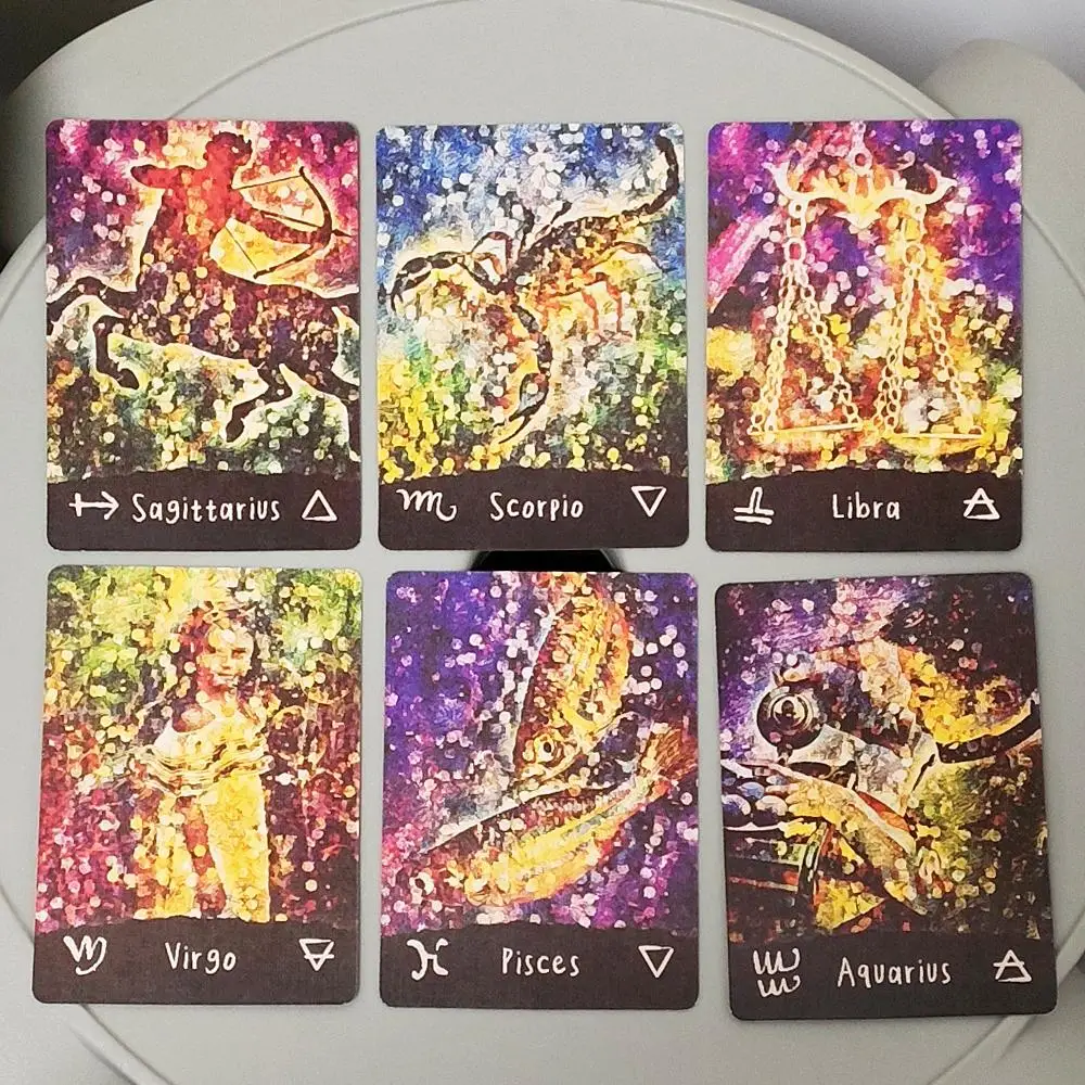 62*87mm Afterlight Lenormand Deck and 12 Pcs Zodiac Oracle Cards