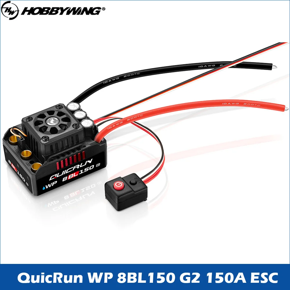 

Бесколлекторный регулятор скорости HOBBYWING QuicRun WP 8BL150 G2 3-6S 150A с ЖК-дисплеем и программатором для радиоуправляемых моделей автомобилей и багги масштаба 1/8