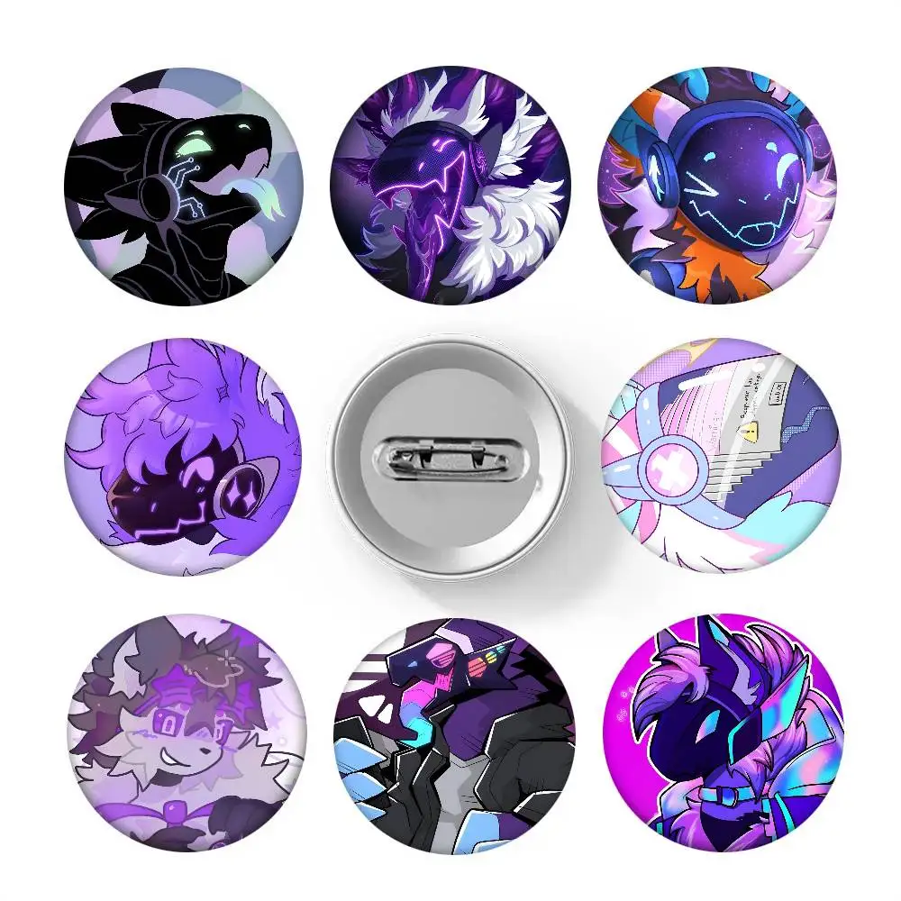 Purple Grumpy Protogen Round Badges Can Be Used To Decorate Clothes And Backpack Pins