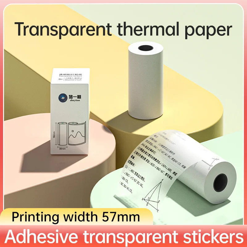 Transparent Photo Paper Thermal Printing for Instant HD Mini Portable Printer Self-Adhesive Colored Label Papers Stickers