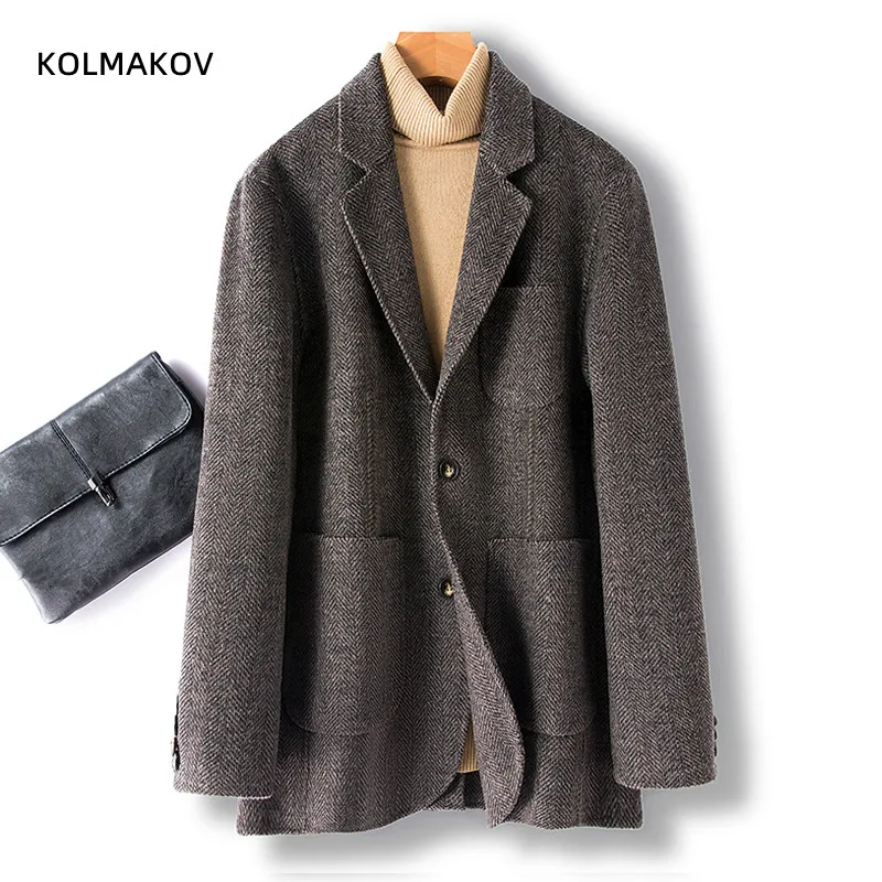 

2023 winter high quality wool trench coat men,men's wool jacket,thicken warm Double-sided wool coat,plus-size M-XXXL KY021