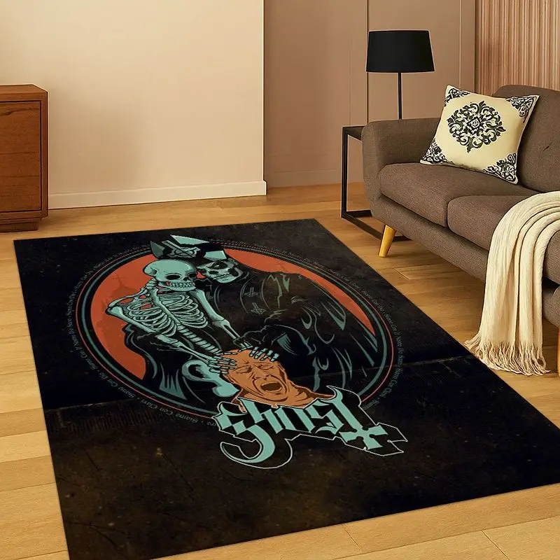 Rock Metal Dark Ghost Band Papa Emeritus Living Room Non-Slip Area Rug Soft Carpet for Bedroom  Sofa,Home Decor Doormat