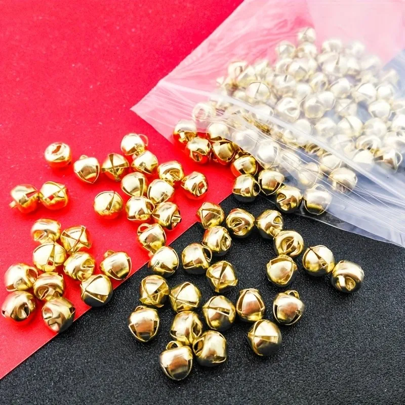 140 pcs 20mm Cross Bells, Metal Alloy Material, Home Hanging Ornament Christmas Tree Decor, Clear Crisp Sound, Gold