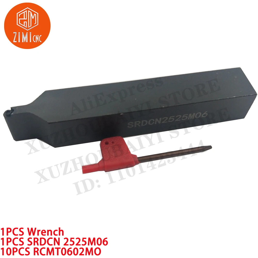 Imagem -04 - Peça Srdcn2525m06 25 mm Torno Externo Suporte para Ferramenta de Torneamento Mais 10 Pcs Rcmt0602mo Inserções Redondas de Metal Duro Torno Metálico Cnc Ferramentas de Corte 1