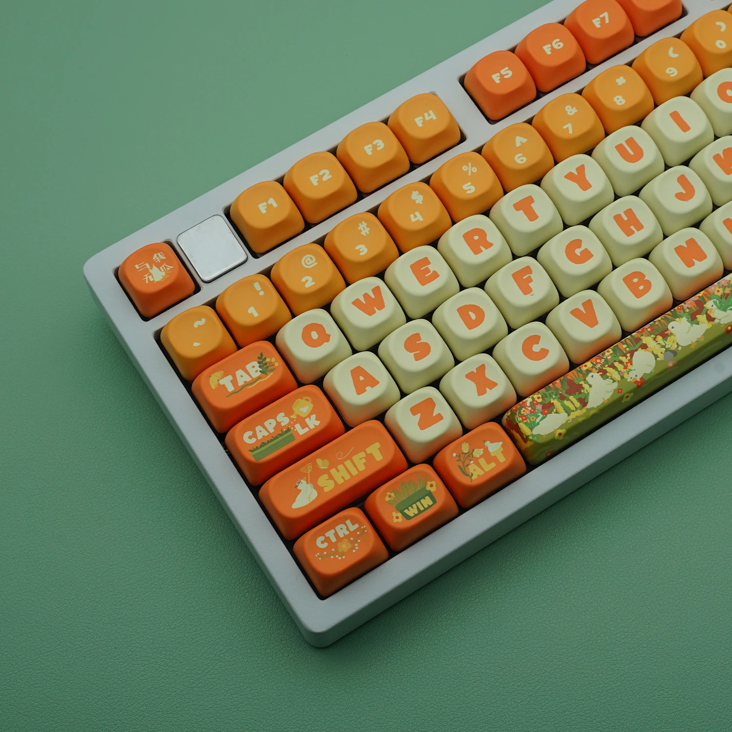 KYOMOT 135 Keys Cute Duck Keycap PBT Sub Dye MOA Profile Little Yellow Duck Keycaps for MX Switch Shaft Mechanical Keyboard Caps