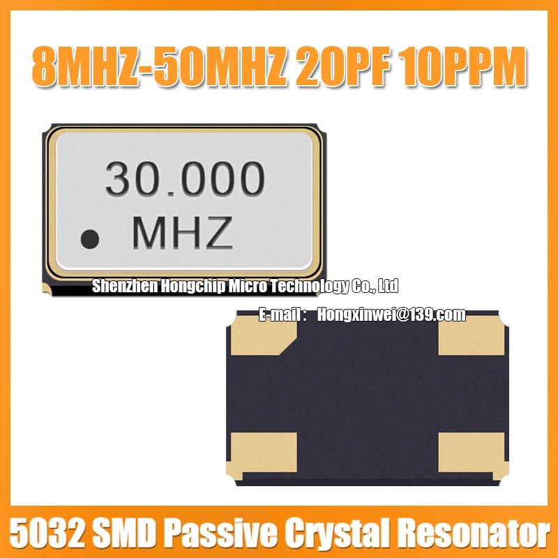 10PCS 5032 30.000MHZ Passive Crystal Resonator 30M SMD-4 5.0*3.2mm 4P Industrial Grade Resonator 20PF 10PPM