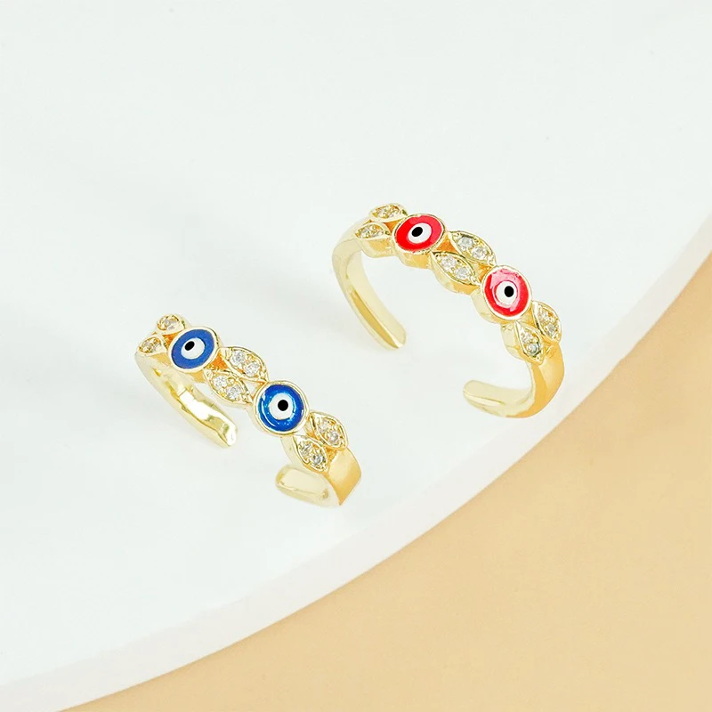 Super Magic Eye Rings for Man Women Delicate Resin Knuckle Jewelry Devil Eye Brass Metal Ring Thread Colorful Eyes Female Anillo