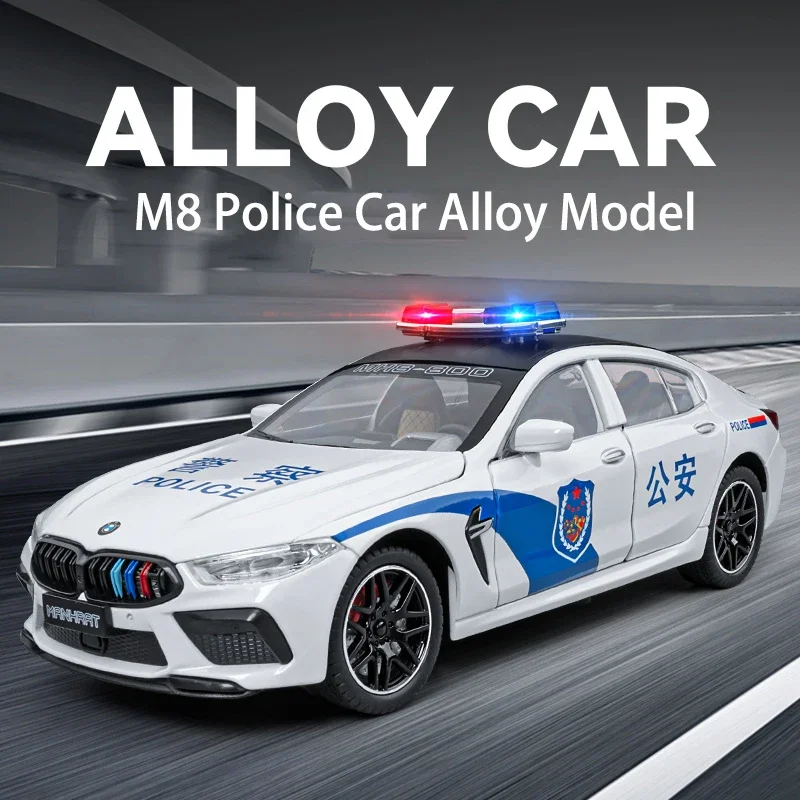 

1:24 Scale M8 Police Vehicle Model Alloy Cars Toys Boys Sound Light Diecast Metal Pull Back Auto Gift Hot Wheels Collect Premium