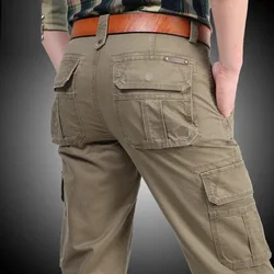 Work Cargo Pants Men Multi-pockets Baggy Men Pants Militar Safari Casual Trousers Winter Autumn Pants Joggers PSize 40 42 44