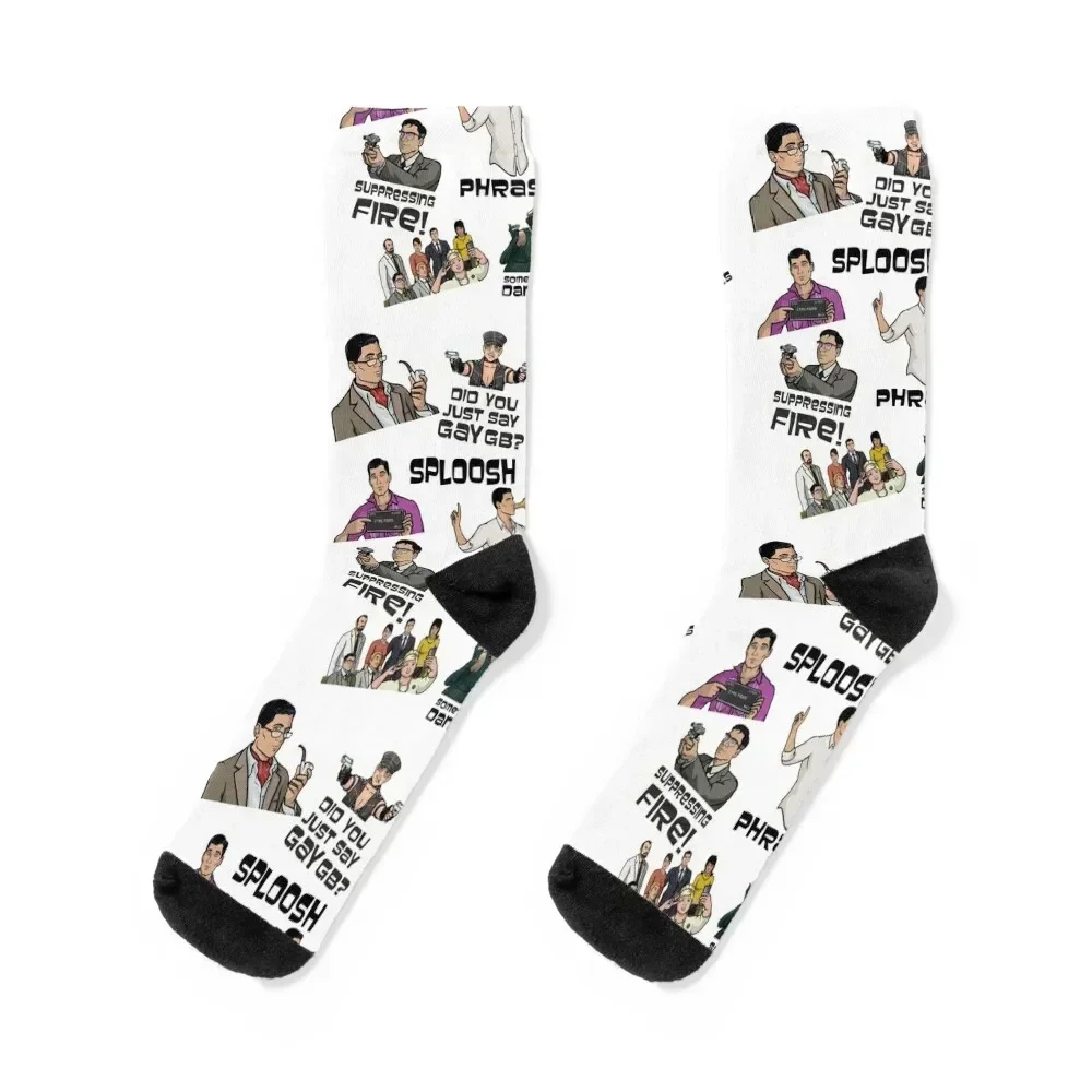 

Archer Collage Best Archer Moments Archer Drinking Lana Kane Ray Cheryl Malory Cyril Krieger Pam Socks crazy Socks Men Women's