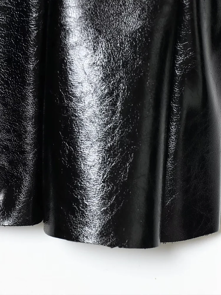 Haut de ceinture sans manches pour femmes, style européen, mode polyvalente, tempérament, couleur unie, coupe cintrée, effet imitation cuir