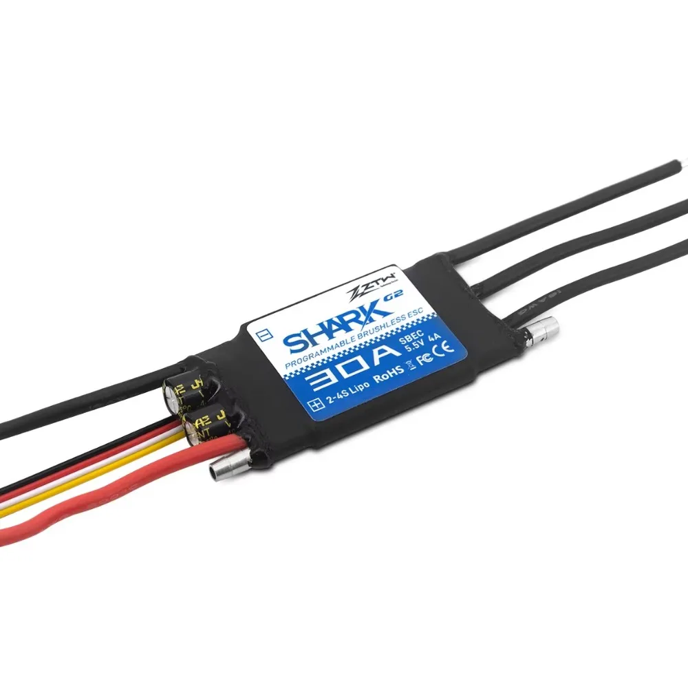 ZTW Shark G2 20A 30A 40A 50A 60A 80A 100A Wodoodporny bezszczotkowy regulator prędkości ESC SBEC System chłodzenia wodą Model łodzi RC