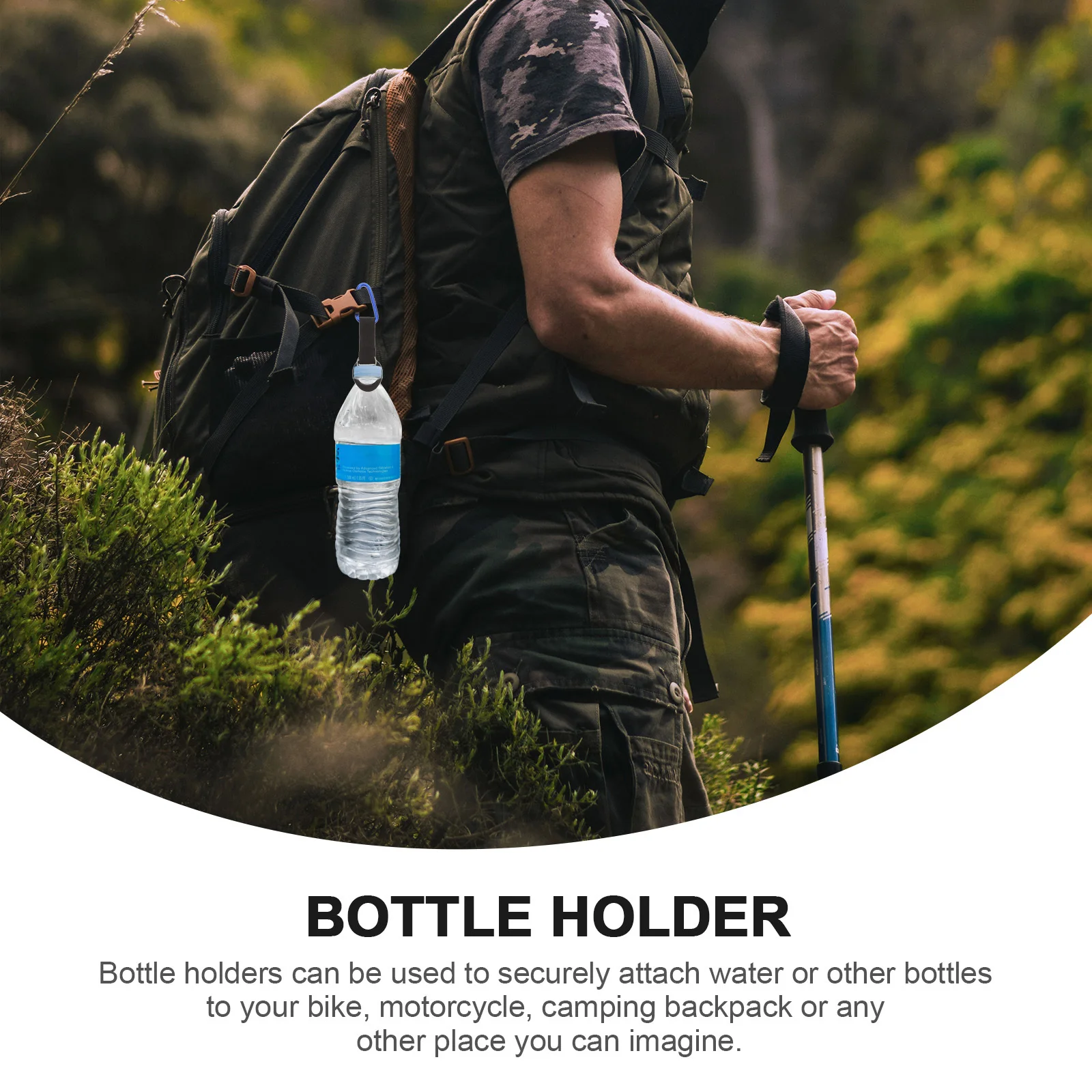 

2Pcs Water Bottle Holder Clip Backpack Buckle Secure Fit for Most Bottles Outdoor Camping Hiking Fishing Drink Holder Mount