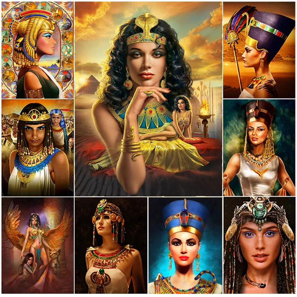 

Клеопатра египетская королева алмазная живопись вышивка крестиком 5D Diy полная квадратная дрель благородство женщина мозаика комплект вышивка домашний декор