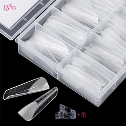 Poly Extension Gel Dual Nail Forms Nail Molds with Scale French Building Mold Almond Nail for Gel Manicure Nail Art Design Salon