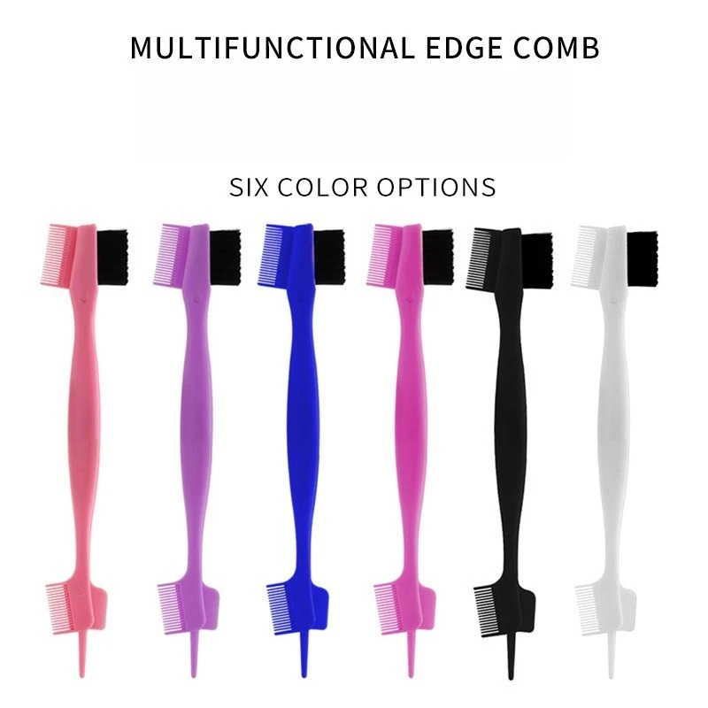 Edge Control Brush Dual Ended Eyebrow Brush For Baby Hair Styling Spoolie Grooming Comb Fine Angled Makeup Brush
