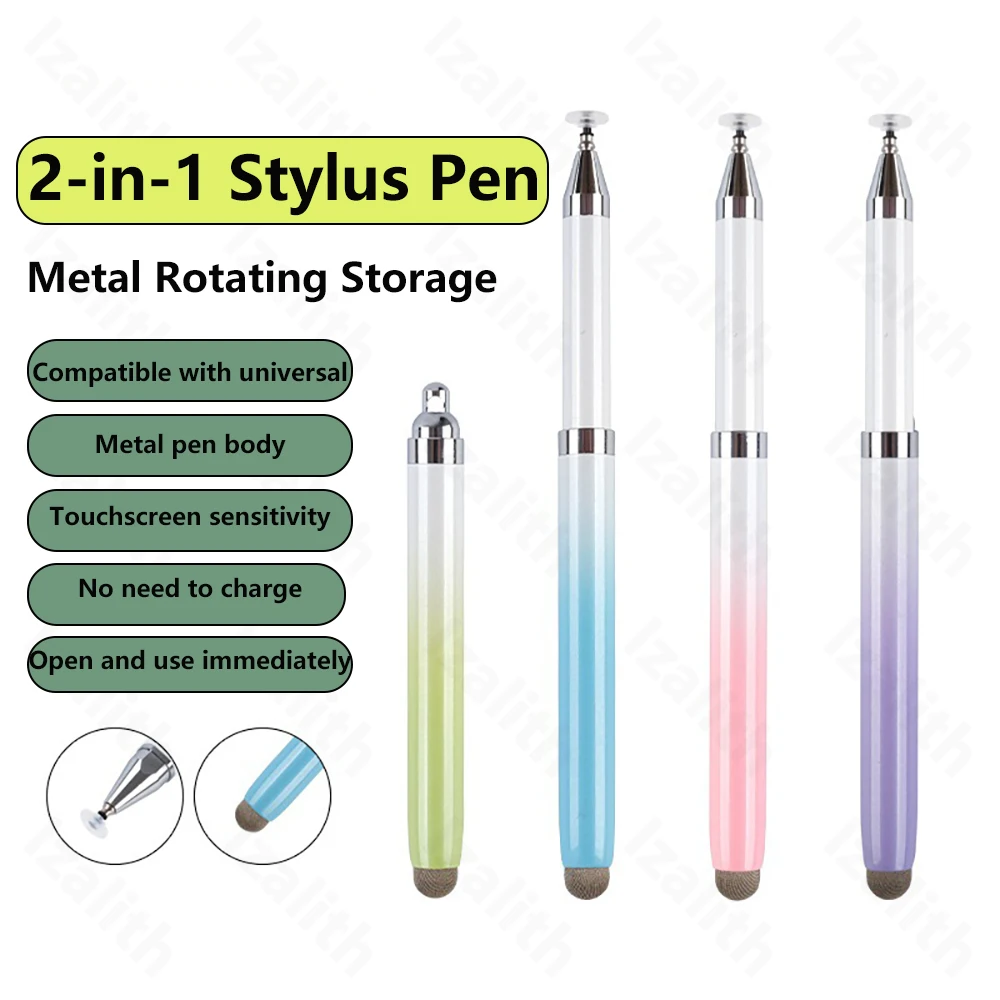 2 in 1 Removable Stylus Pen for IPhone IPad Capacitive Touch Pen for Samsung Android Phone Universal Drawing Screen Touch Pen