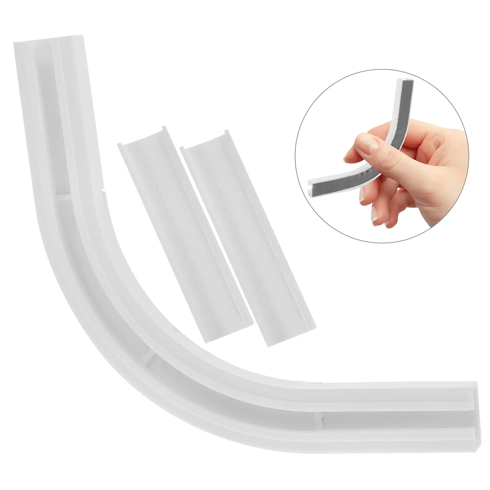 90 Degree Corner Curtain Track Connector for Ceiling Curtain Rail System Heavy Duty Plastic Joint Smooth Angle Design for Easy