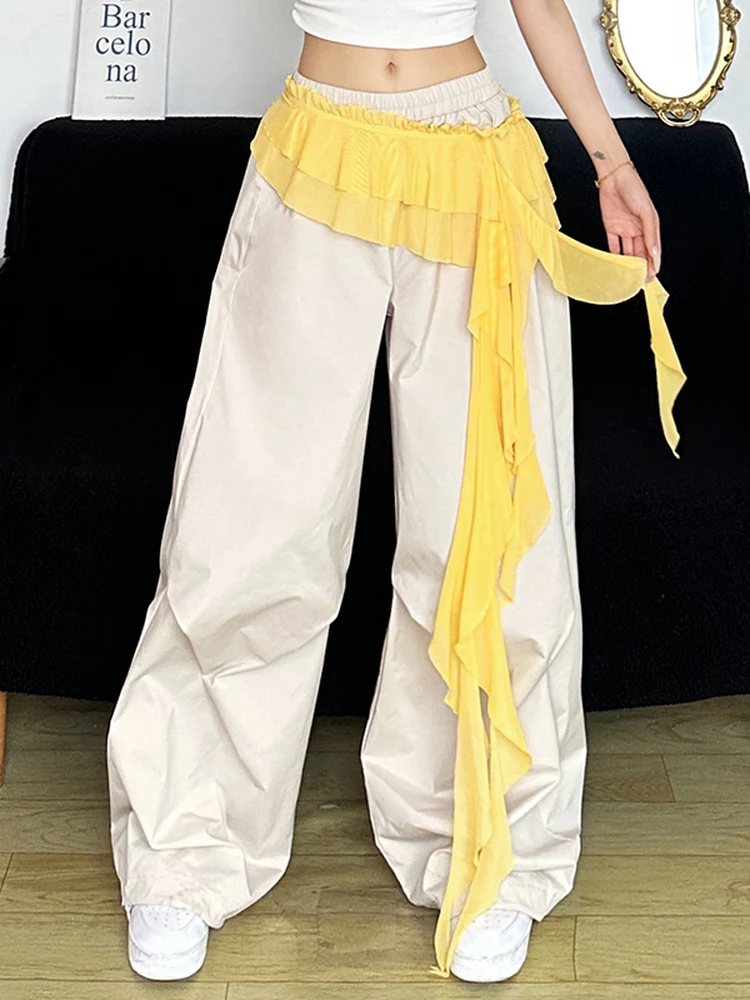 غريب سنور آرون الهيب هوب الحلو والتوابل Sle المرأة السراويل حزام زينة السراويل غير المتماثلة مرونة الخصر #1