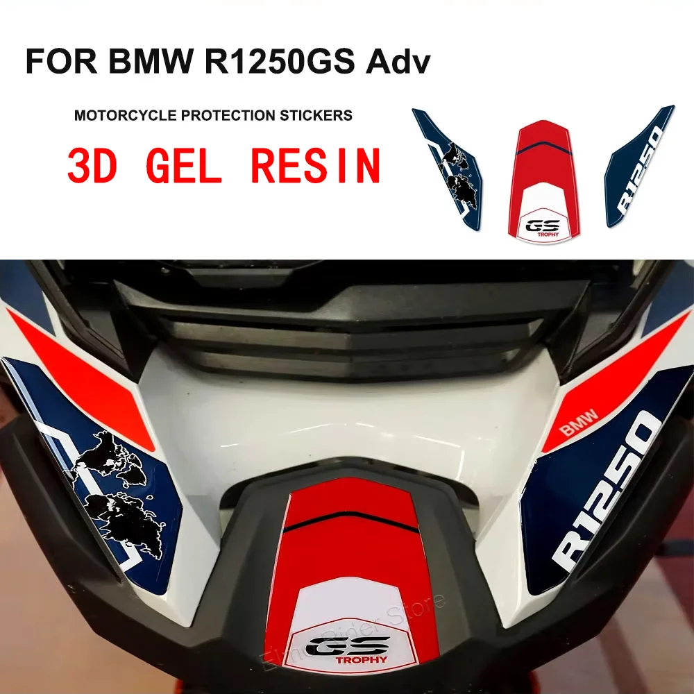 

For BMW R1250GS ADV Motorcycle 3D Gel Resin Front Beak Stickers Waterproof Anti-scratch Protector