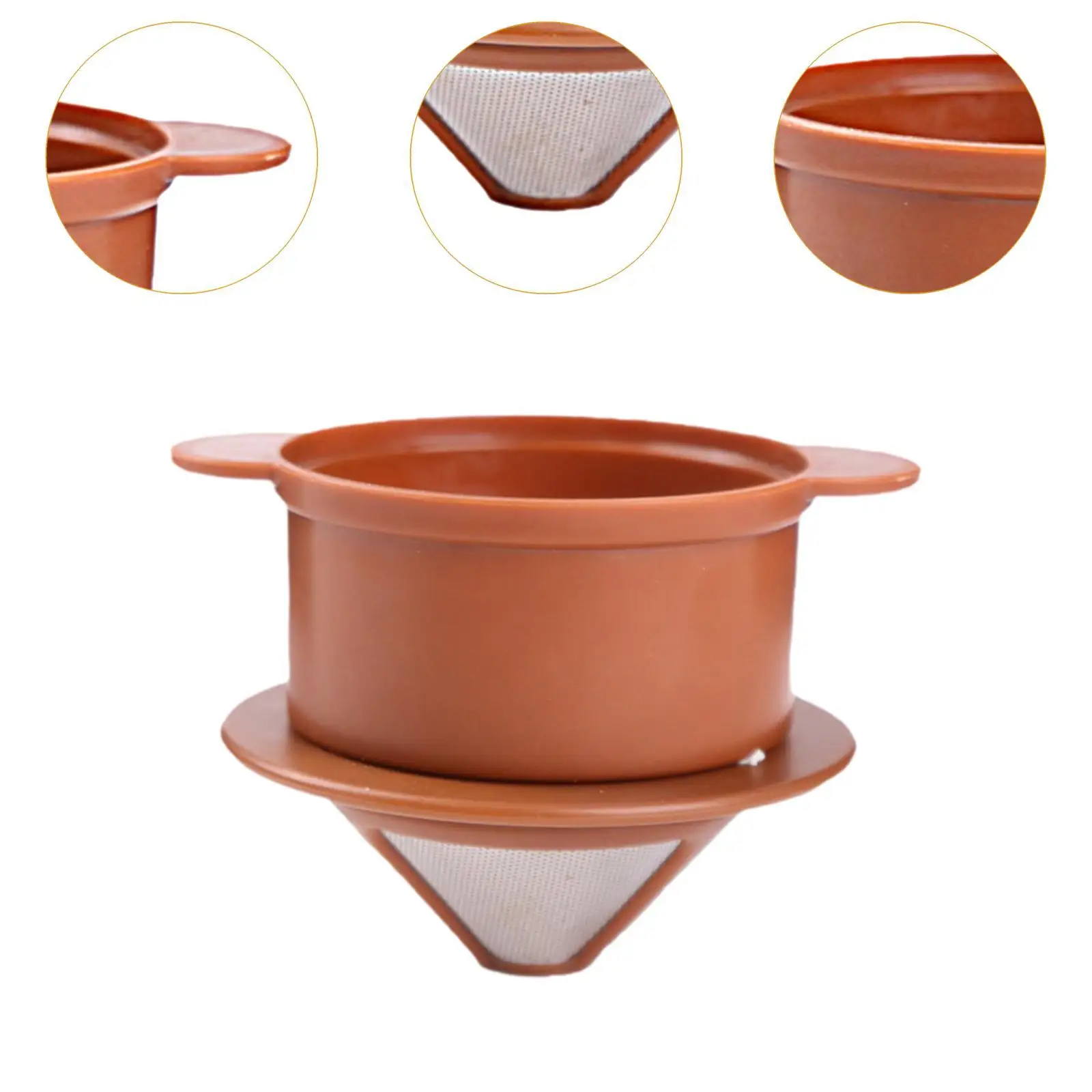 Coffee Filter Cup with Handles Reusable Coffee Dripper for Restaurant Office