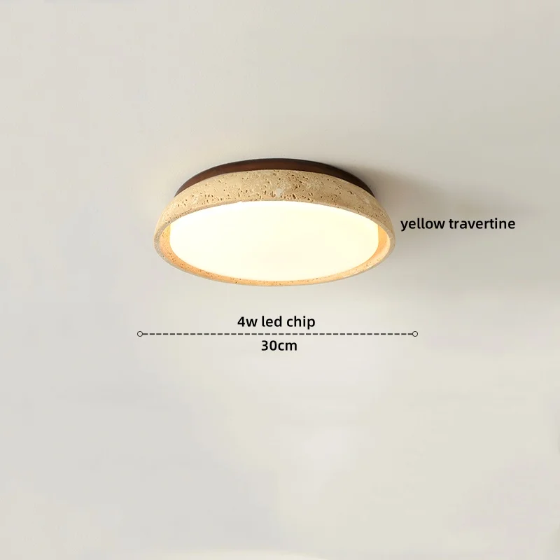 IWHD Acryl Travertine LED Ceiling Lights Fixtures Bedroom Kitchen Balcony Natural Stone Modern Ceiling Lamp Home Decor Lamparas