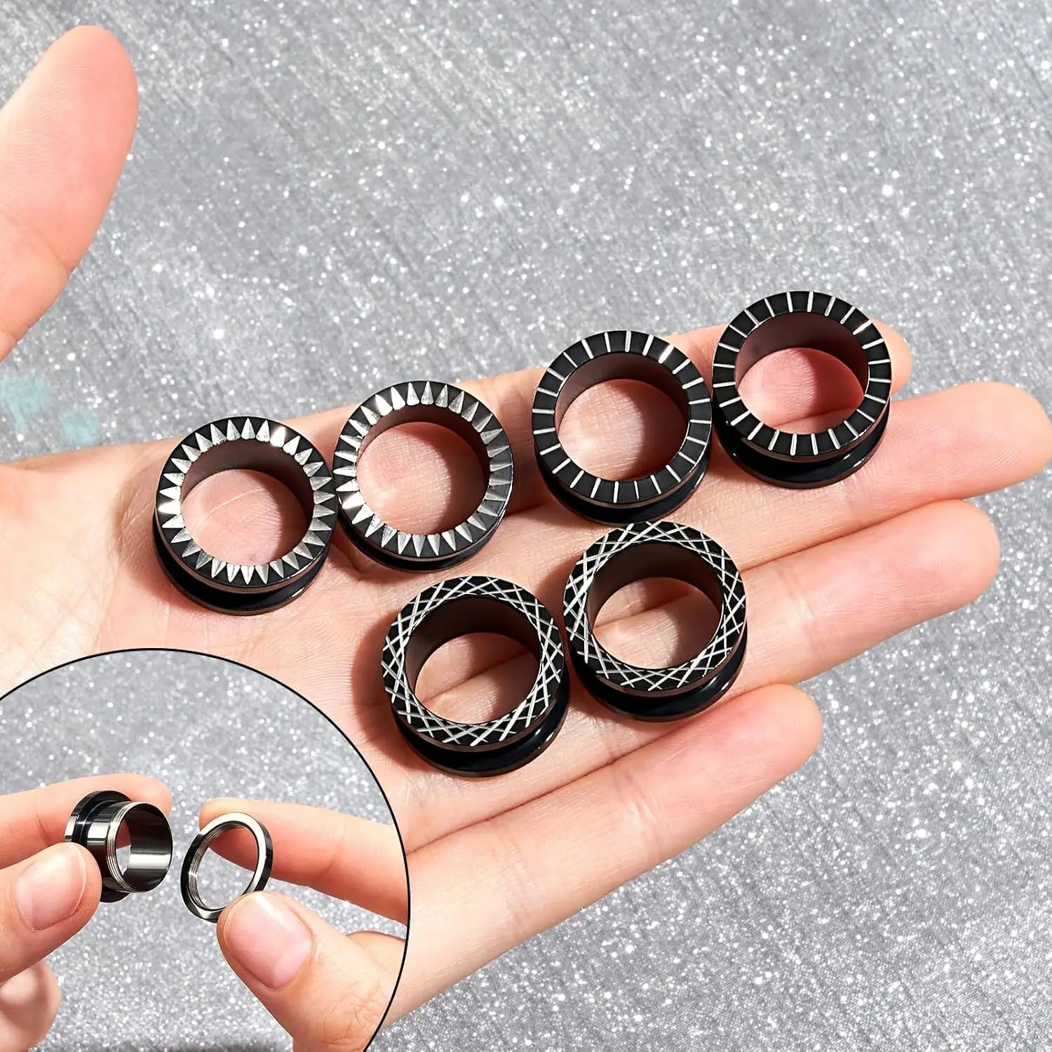 1/3 Pairs High Quality Hypoallergenic Ear Gauges Stainless Steel Hollow Tunnels Plugs Ear Stretchers Earrings Piercing 2g-5/8