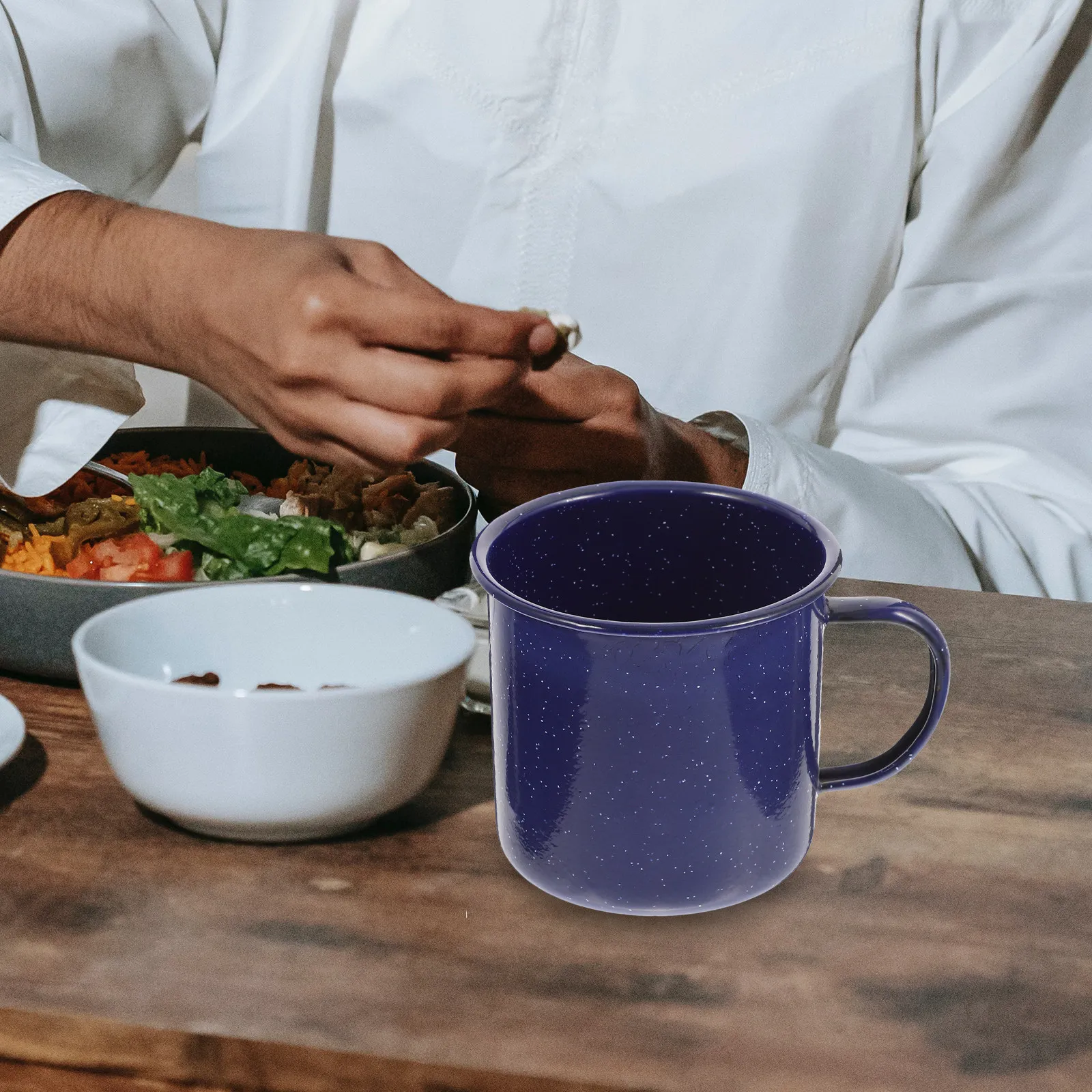 

Breakfast Enamel Cup Home Supply Large Coffee Mugs Handle Design Portable Outdoor Camping Small Cups Large Coffee Mugs