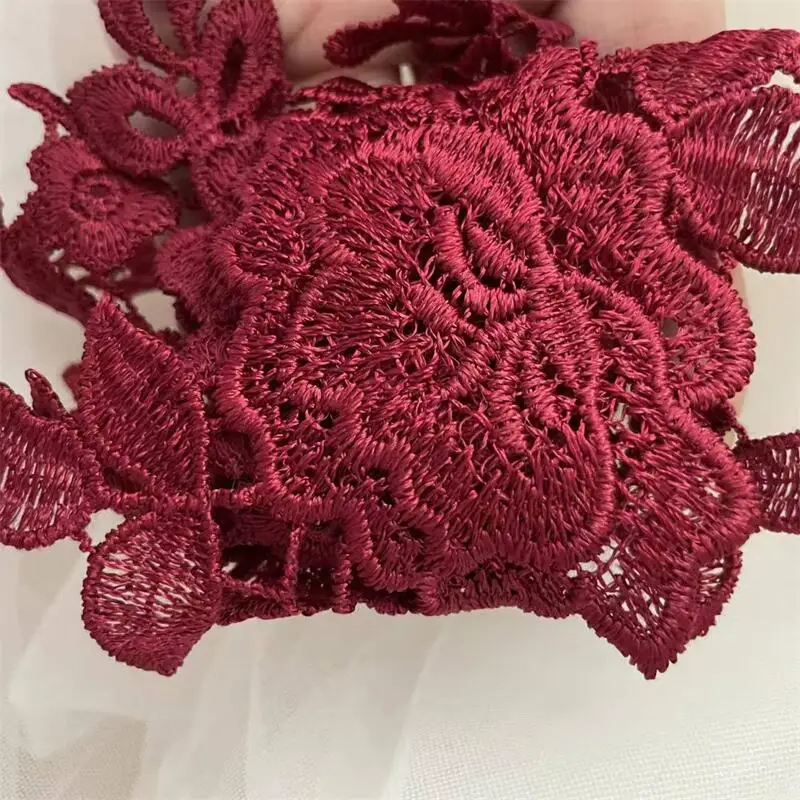 10 قطع، تطريز دانتيل جديد عالي الجودة قابل للذوبان في الماء، ملحقات خياطة لتزيين فستان الزفاف مصنوعة يدويًا