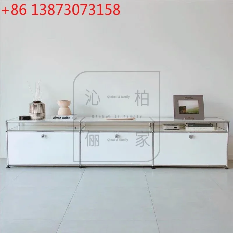 Medieval white living room modern module combination Xiaohongshu recommended locker