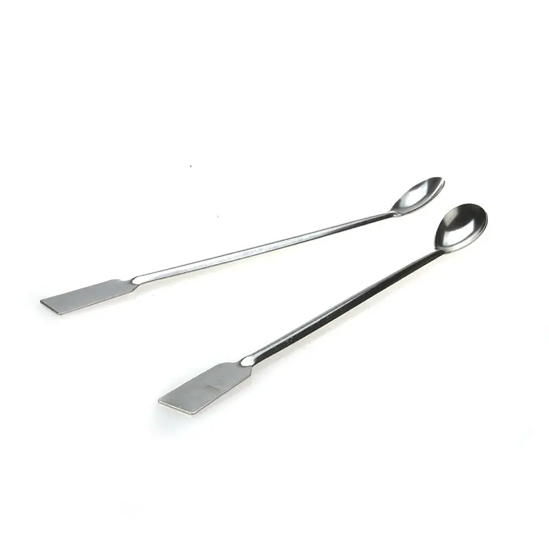 20cm Long Double Ended Reagent Stainless Steel Chemistry Laboratory Sampling Spoon Spatula Tool