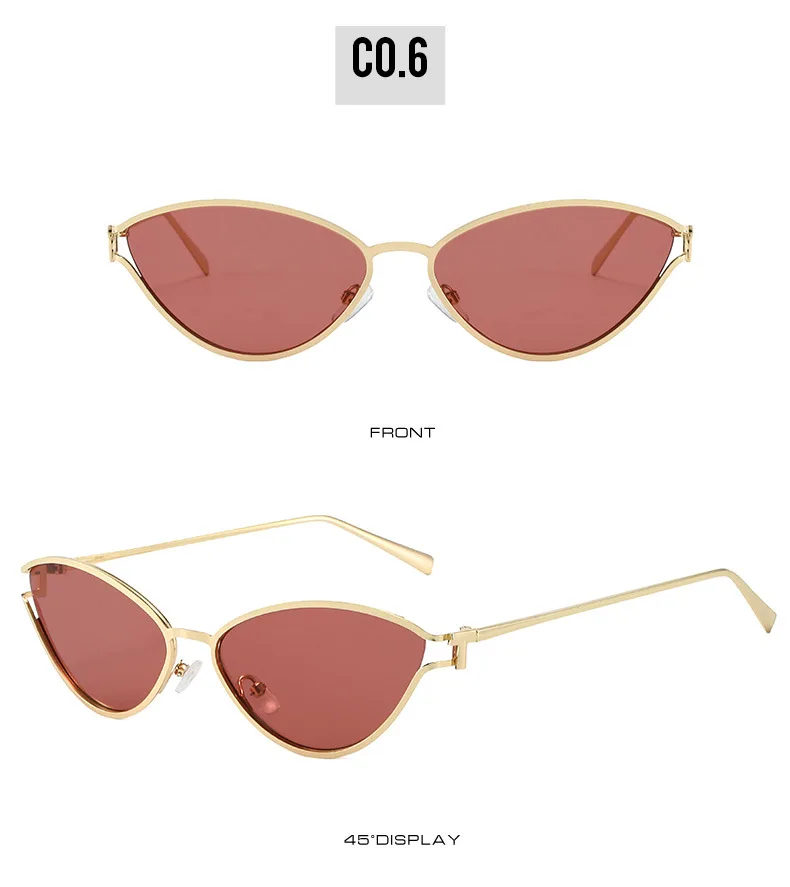 Marke Kleine Cat Eye Sonnenbrille Frauen Luxus 2042 Einzigartige Metall Rahmen Braun Sonnenbrille Trendy UV400 Brillen Shades Vintage – Detail 14