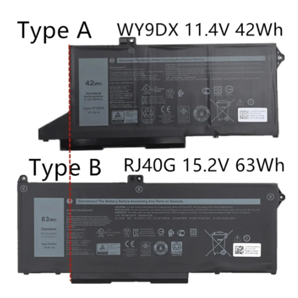 Imagem -02 - Bateria do Portátil de 11.4v 42wh Wy9dx 15.2v 63wh Rj40g para Dell Latitude 5520 5420 3560 P104f P137g 01k2cf 075x16 0wk3f1 005r42