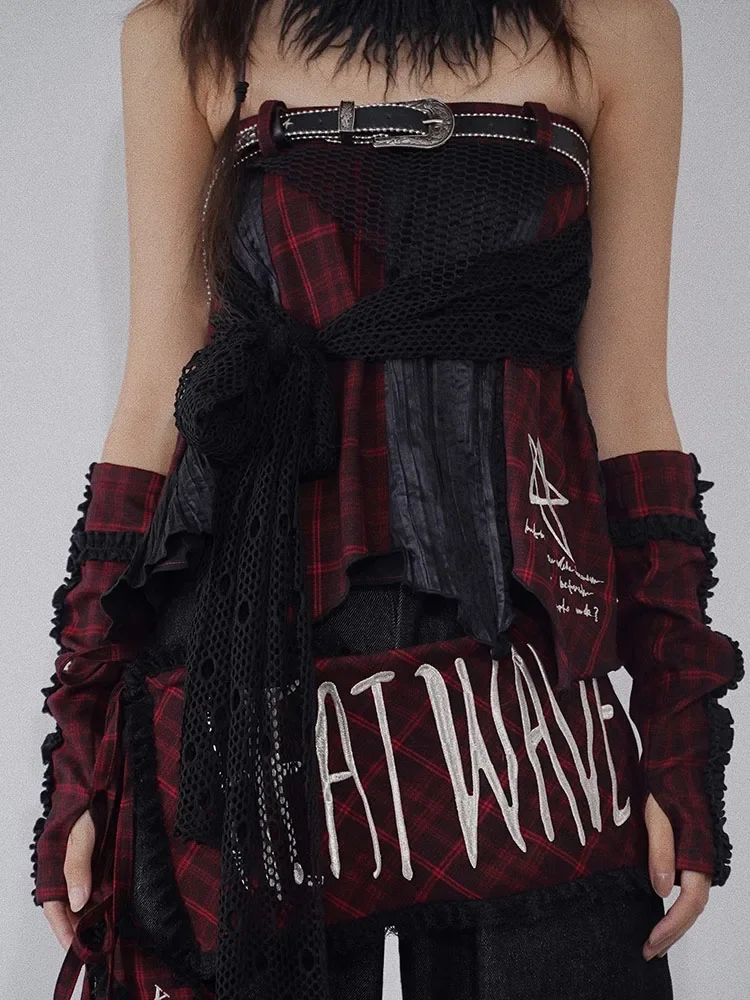 Punk Hot Girl Streetwear Fashion Rock Hip Hop Irregular Plaid Skirt Women Gothic Harajuku Low Waist All-Match Y2k Mini Skirts