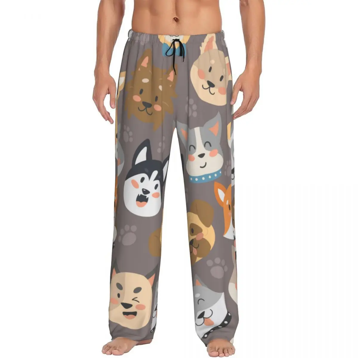 Dogs Heads Men Sleep Bottoms Male Lounge Trousers Men's Pajama Pants