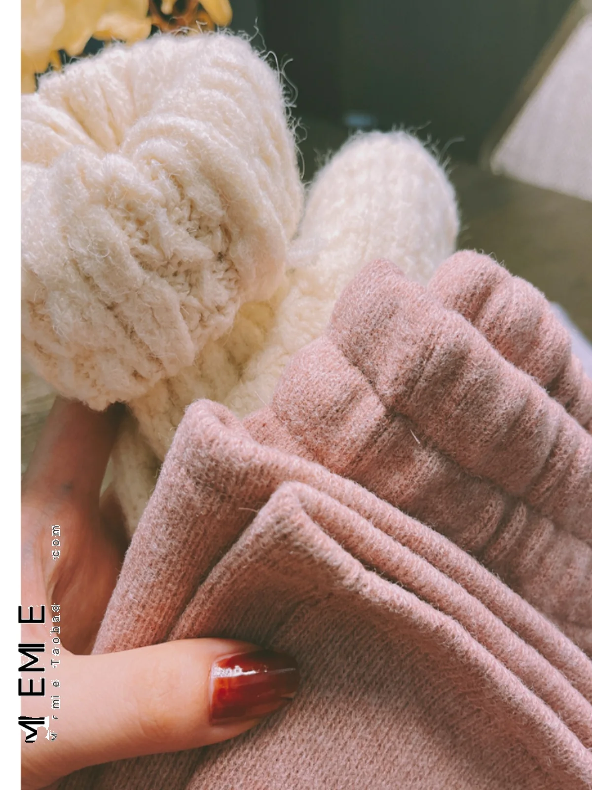 سراويل صوفية عالية المحتوى سراويل نسائية واسعة الساق لون نقي تأثير التخسيس سراويل غير رسمية مريحة