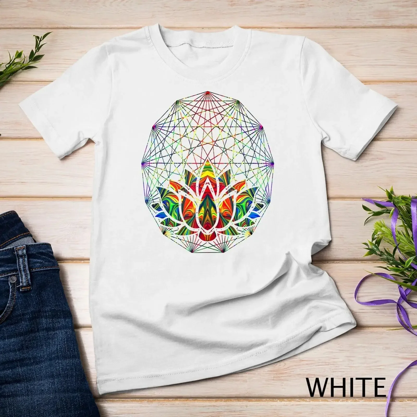 Sacred Geometry Chakra Om Namaste Meditation Spirituality T shirt vintage Washed Slightly Casual homme streetwear fashion