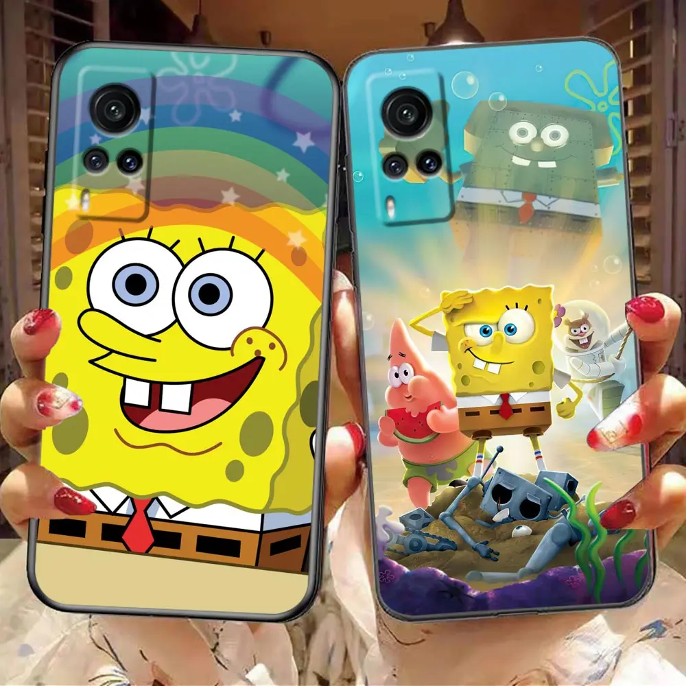 Phone Case For VIVO X90 X80 X70 X60 X50 X30 V29 V27 V25 V23 V23E V21 V21E V20 Case Funda Cover Happy S-SpongeBob S-SquarePants