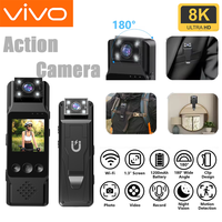 VIVO Sports Camera Portable Mini Camera 8K HD Wifi Magnetic Back Clip Digital Video Recorder Worn Body Cam Night Vision DVR