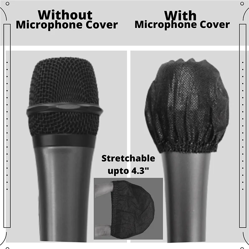 ABXI 240 Pcs Disposable Microphone Cover Windscreen Mic Covers Microphone Accessories For Most Handheld Microphones
