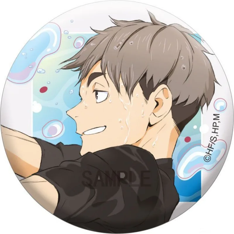 Haikyuu Anime Badge Kozume Kenma Tobio Kageyama 58mm Round Brooch Cartoon Bag Pendent Ornament Kawaii Accessories Collection