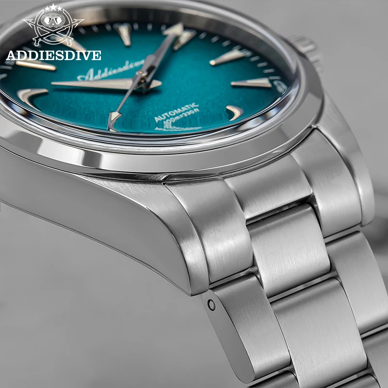 ADDIESDIVE 39mm Men's Mechanical Diving Watch 100m Waterproof Super Luminous Wrist Watch Bubble Glass 316L Stainless Steel